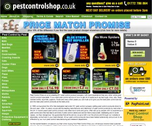 Pest Control Shop - Actinic site design by Site4 